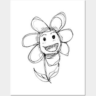 Smile flower sketch Posters and Art